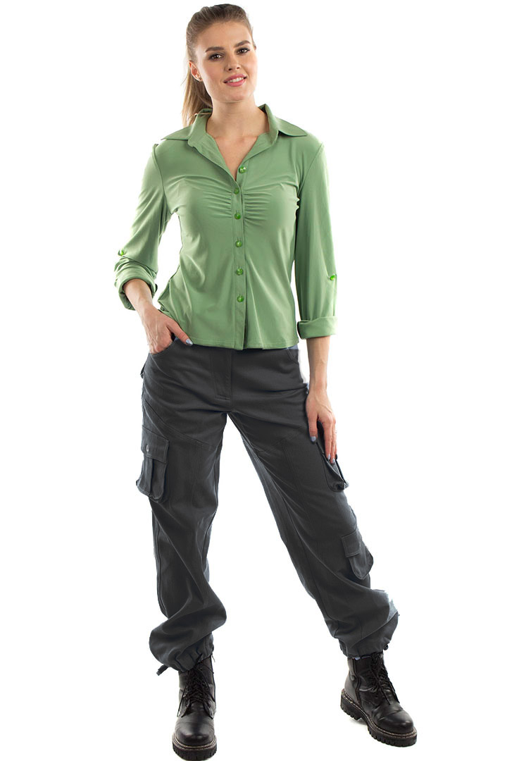 Фото товара 20984, серые женские брюки карго